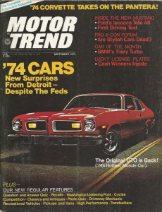 MOTOR TREND 1973 SEPT - BMW TURBO, VETTE vs. PANTERA